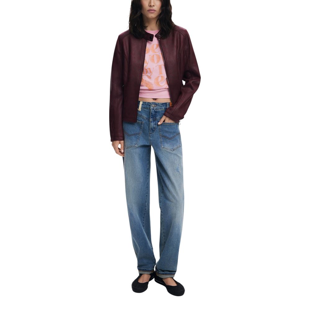 Desigual Bordeaux Leather Jacket
