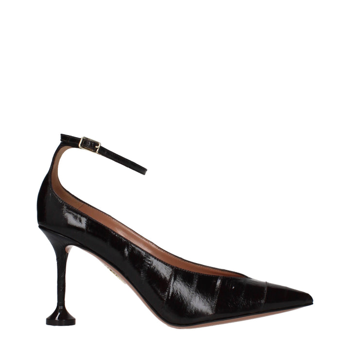 Aquazzura Brown Leather High Heel Pumps