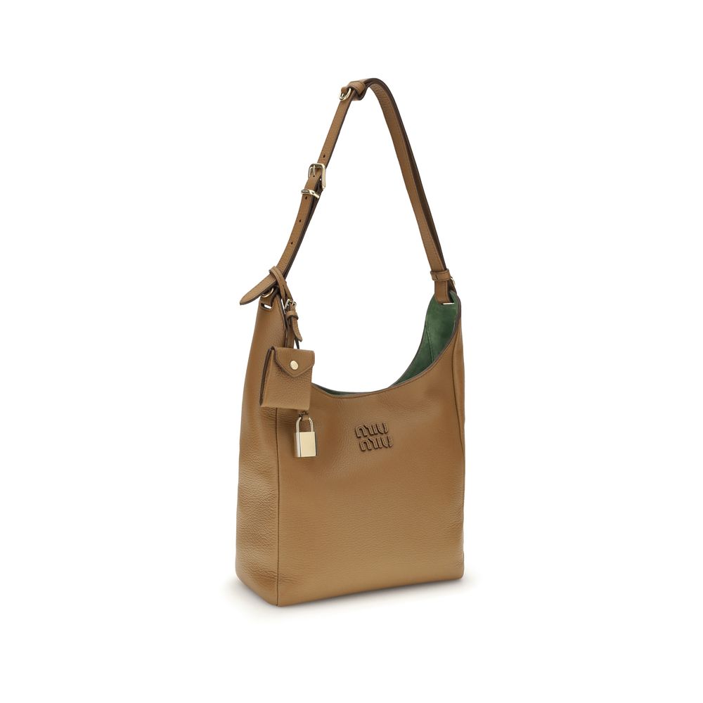 Miu Miu Beige Calf Leather Bos Taurus Backet Bag