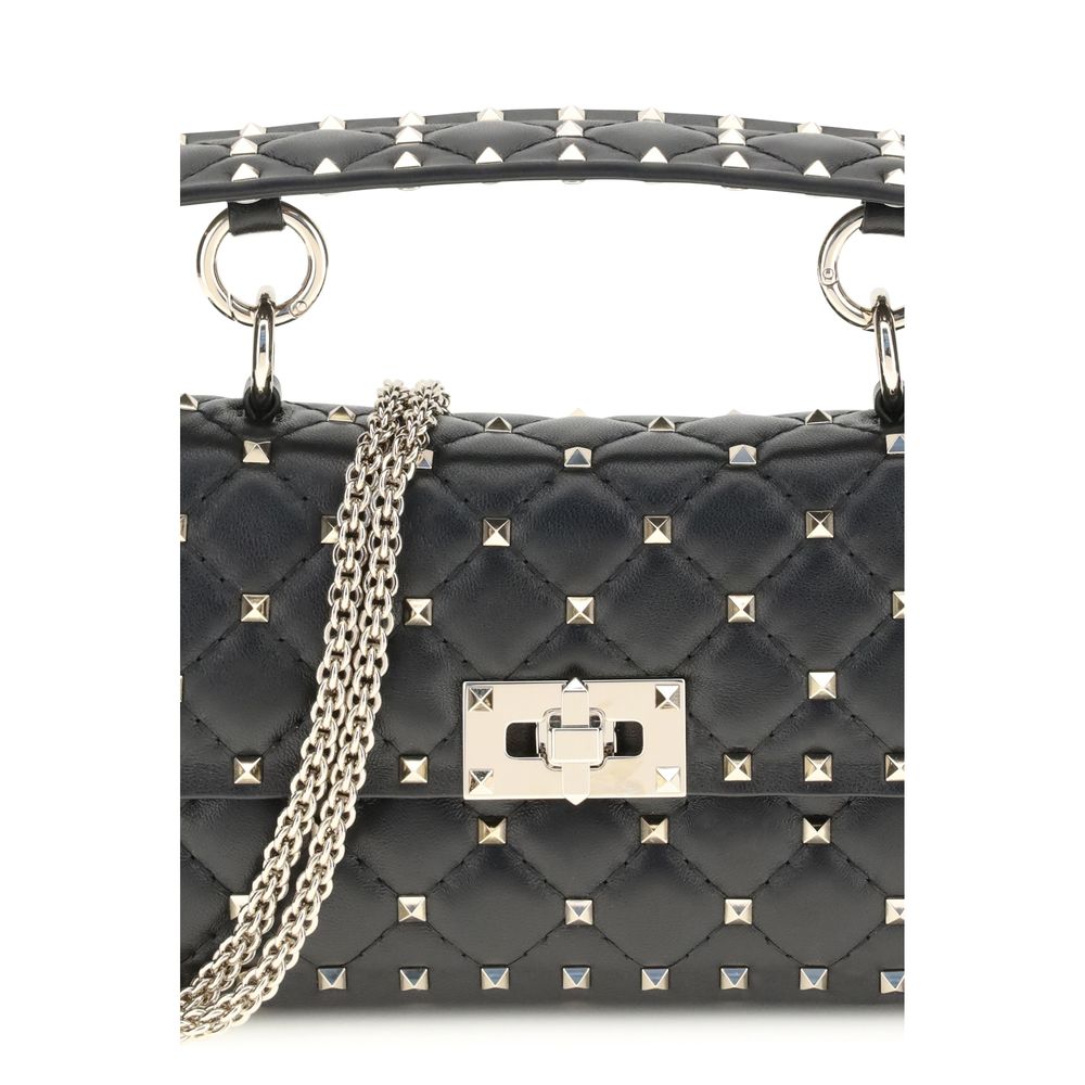 Valentino Garavani Black Calf Leather Bos Taurus Handbag