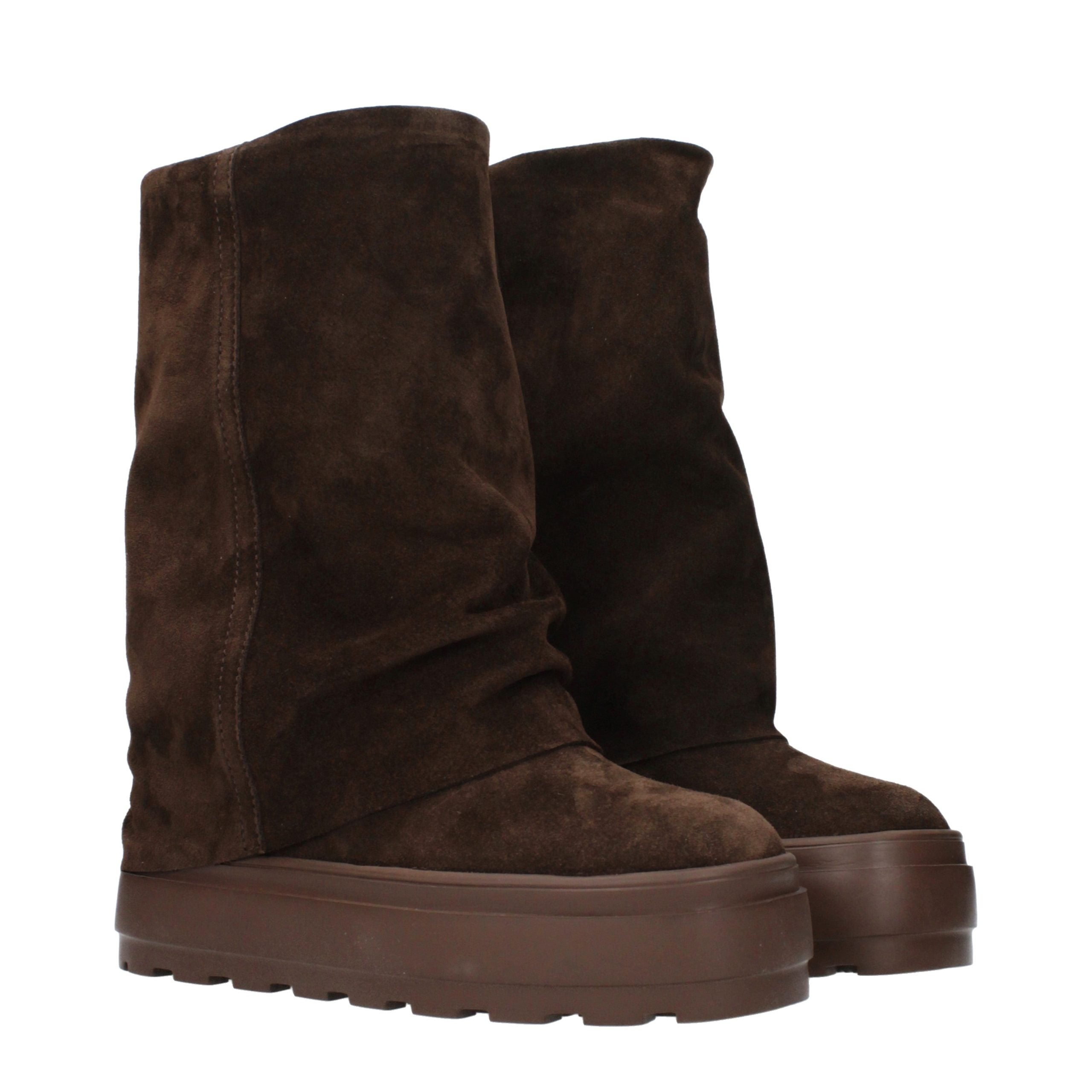 Casadei Brown Leather Ankle Boots