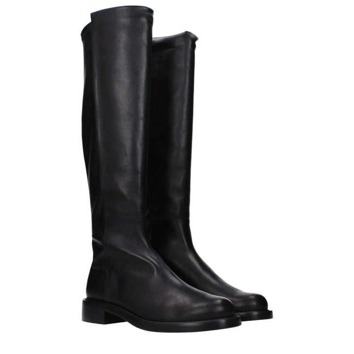 Stuart Weitzman Black Leather Over The Knee