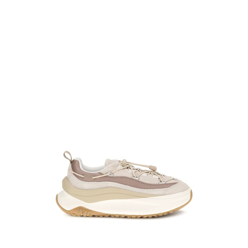 Moon Boot Beige Calf Leather Bos Taurus Athletic Sneakers