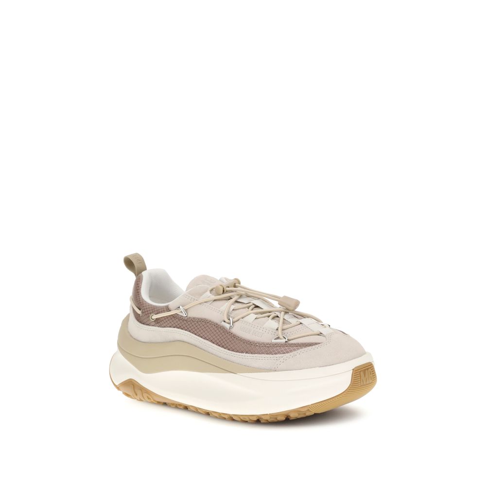 Moon Boot Beige Calf Leather Bos Taurus Athletic Sneakers