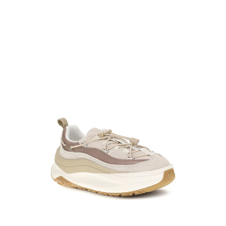 Moon Boot Beige Calf Leather Bos Taurus Athletic Sneakers