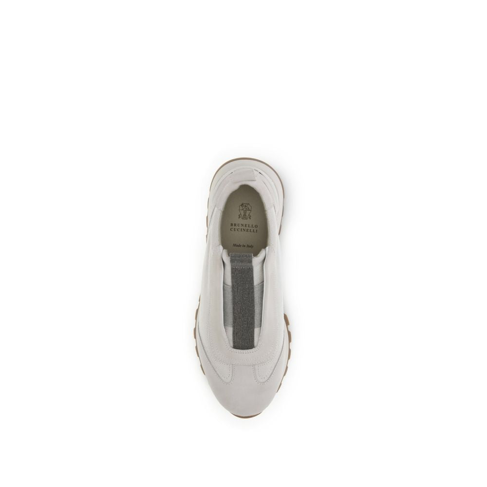 Brunello Cucinelli Gray Cotton Athletic Sneakers