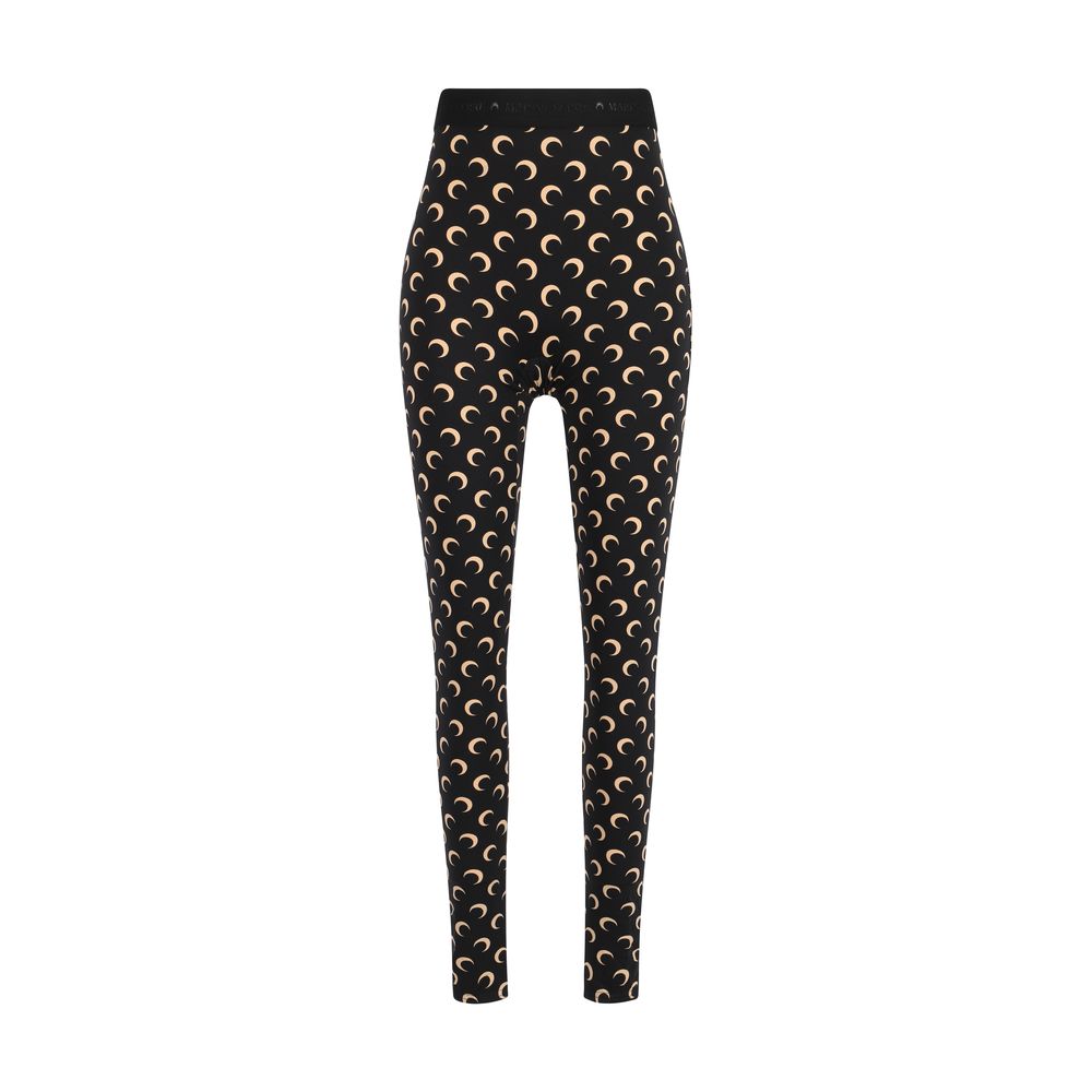 Marine Serre Black Polyamide Leggings