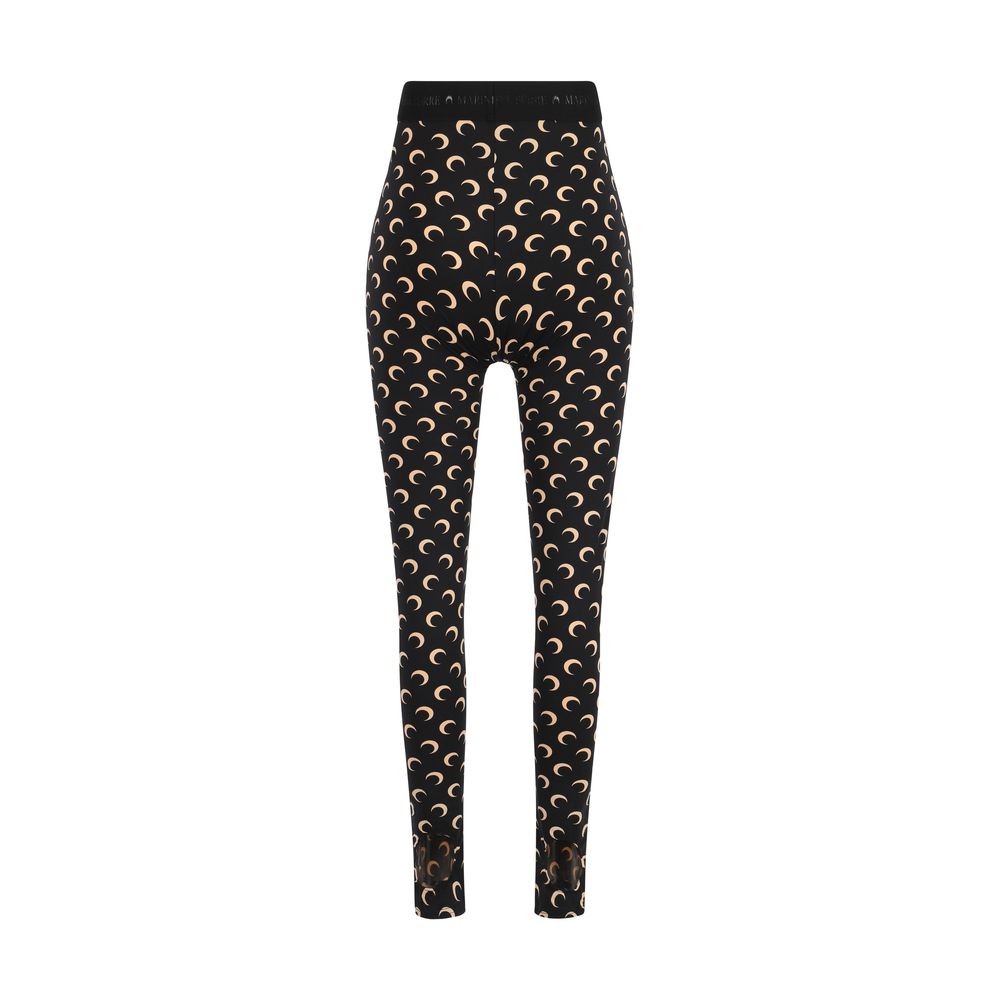 Marine Serre Black Polyamide Leggings