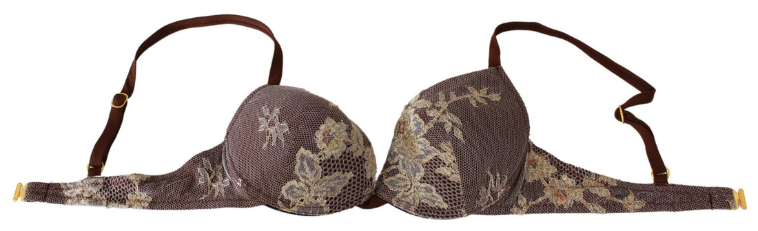 PINK MEMORIES Brown Lace Beachwear Two Piece Bikini Swimsuit