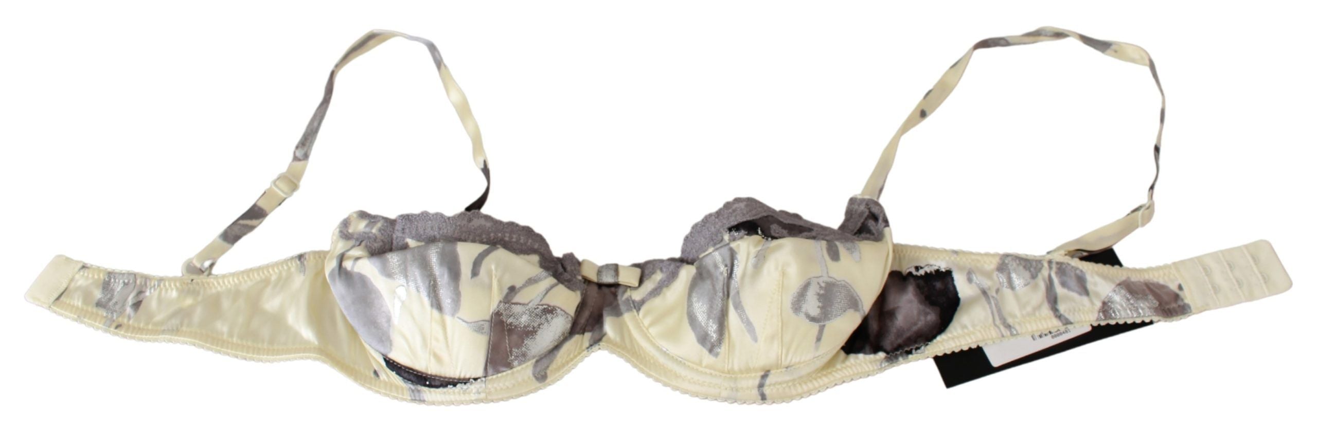 Ermanno Scervino Beige Gray Lace Balconcino Bra Underwear