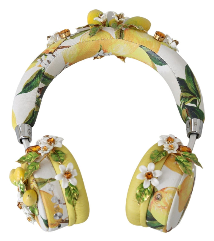 Dolce & Gabbana Yellow Lemon Crystal Floral Headset Headphones