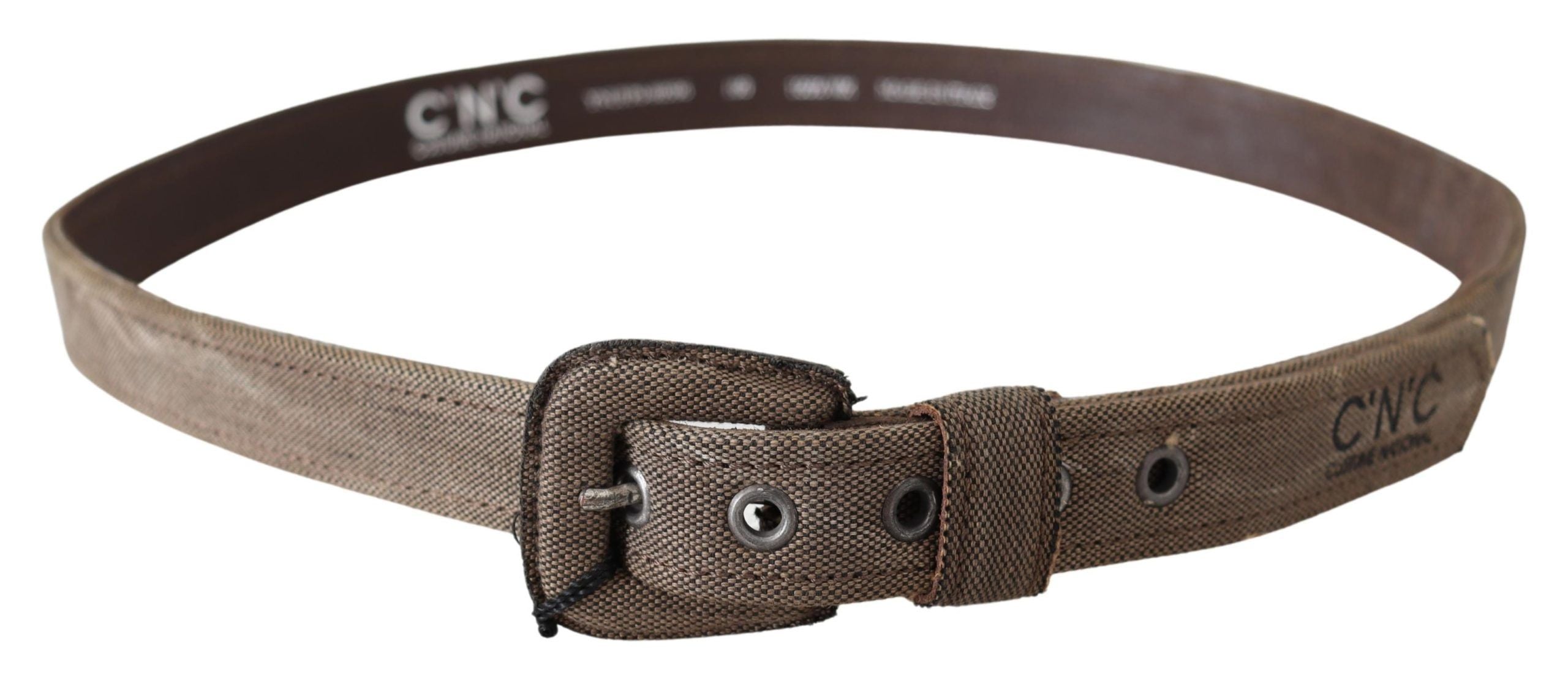 Costume National Brown Leather Logo Buckle Waist Belt
