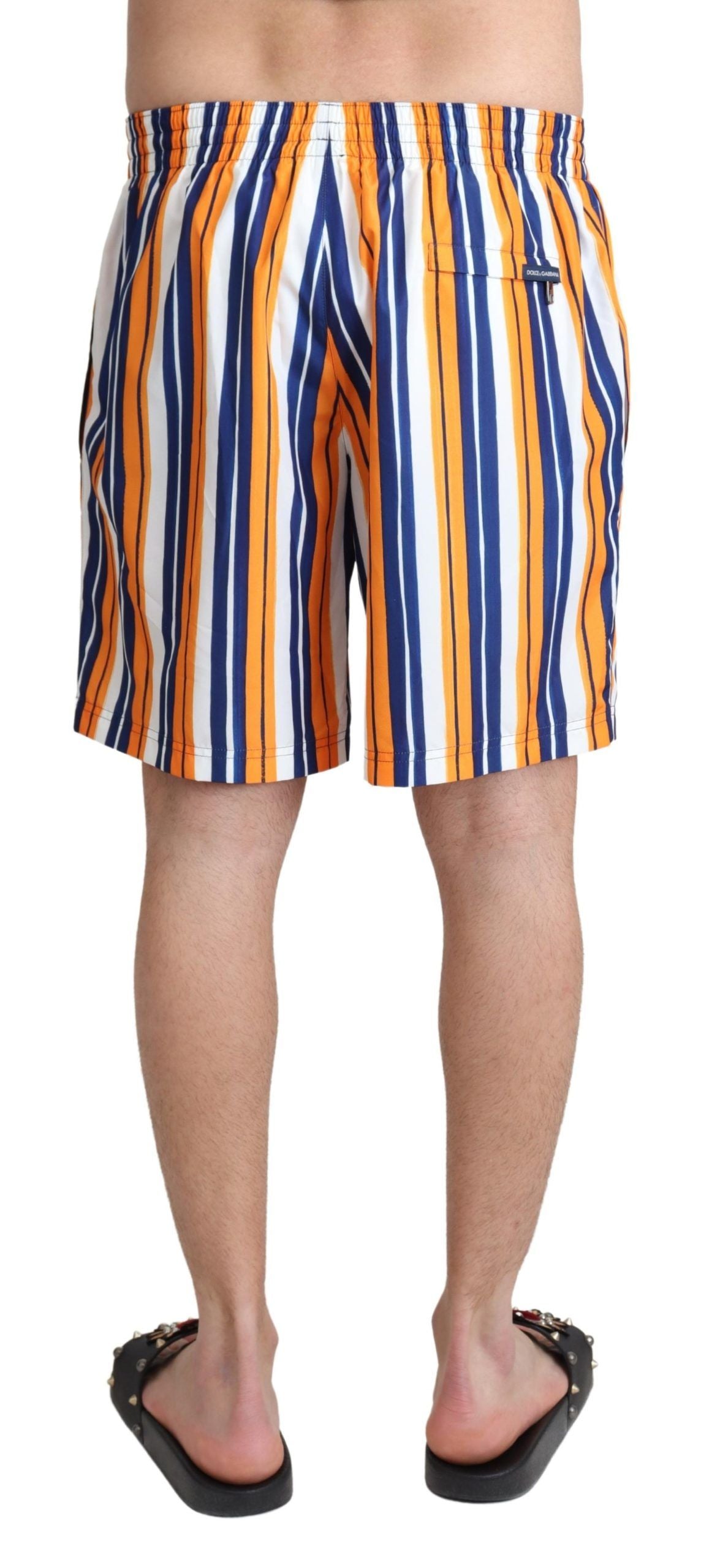 Dolce & Gabbana Multicolor Striped Beachwear Swimshorts
