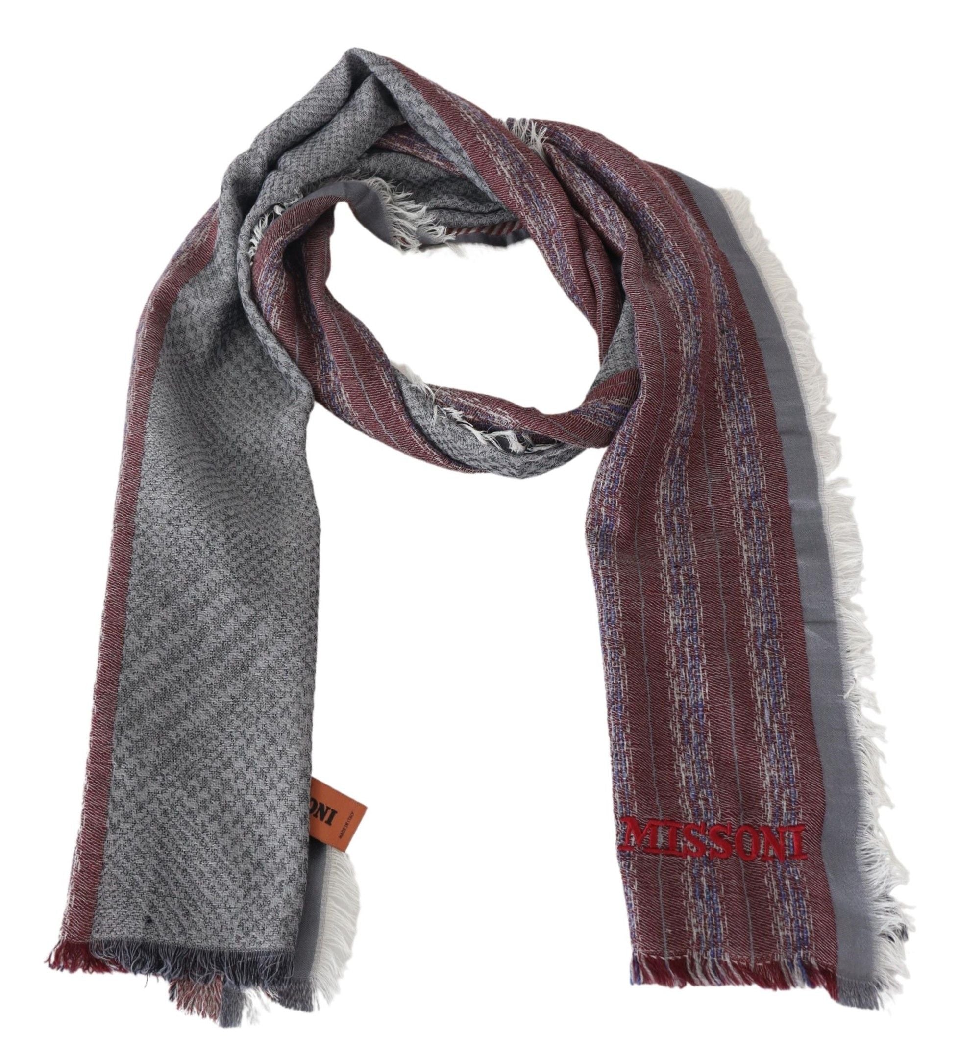 Missoni Multicolor Wool Striped Unisex Neck Wrap Shawl Scarf