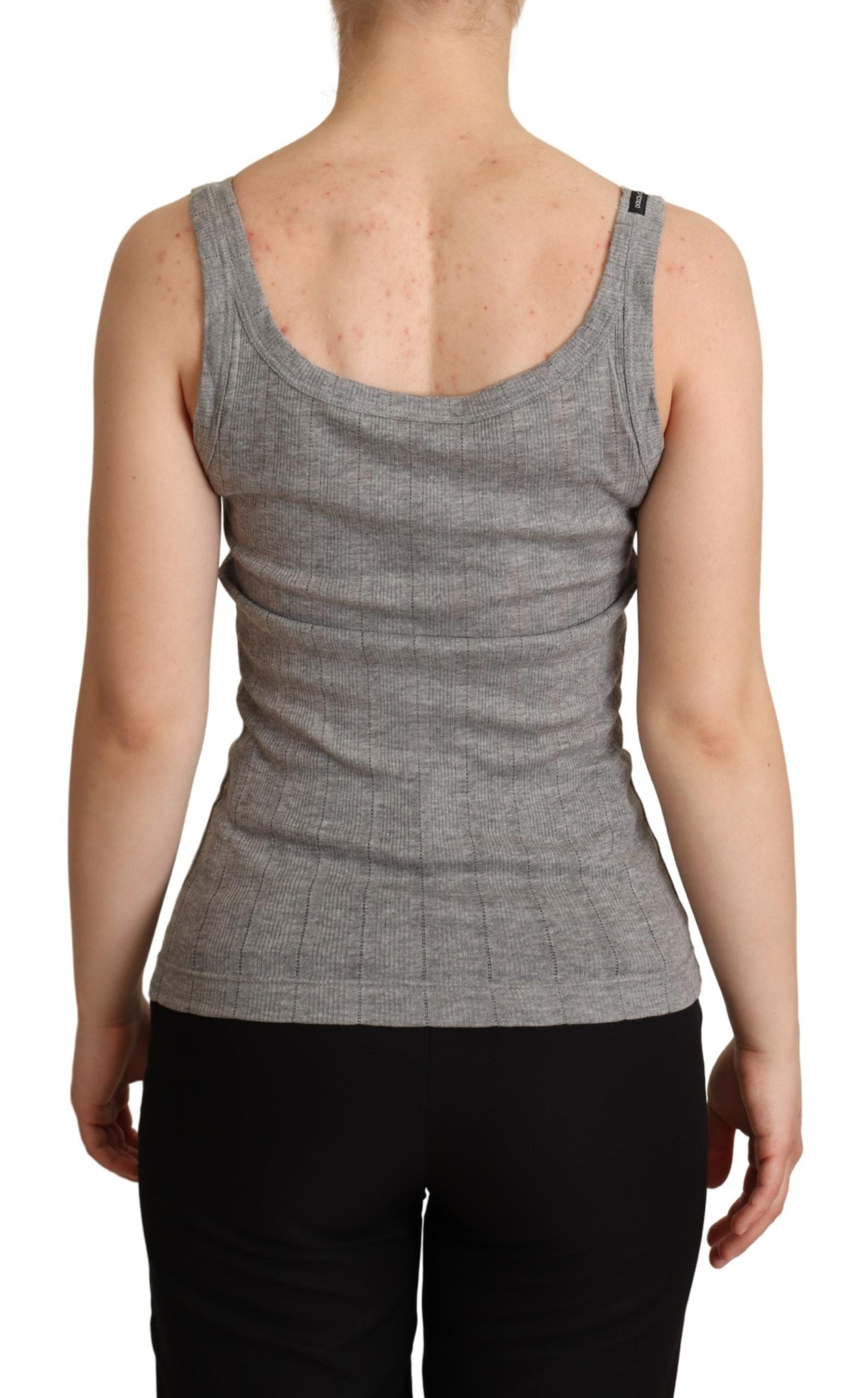 Dolce & Gabbana Gray Cotton Modal Canotta Tank Top T-shirt