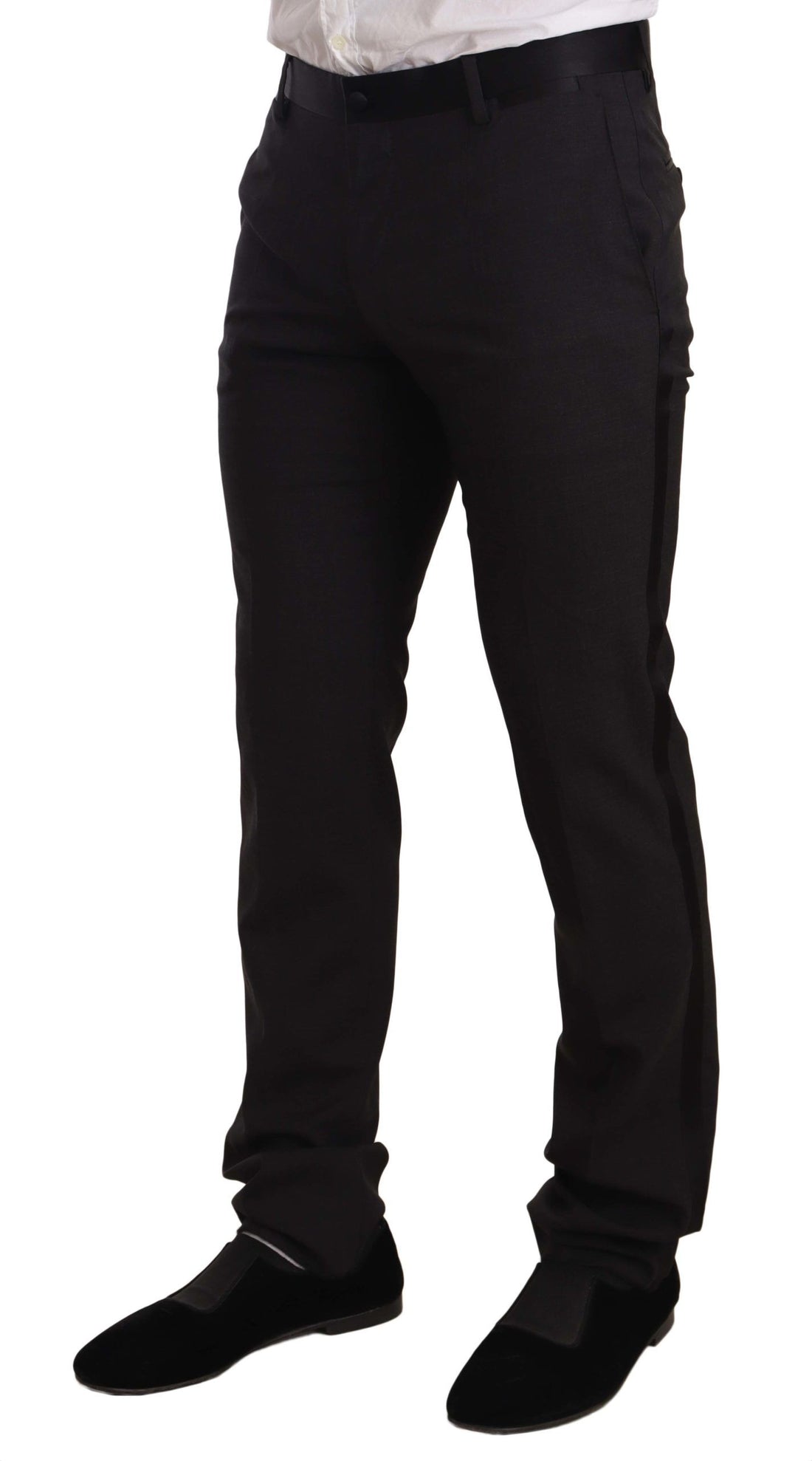 Dolce & Gabbana Blue Velvet Cotton Slim Fit Smoking Suit