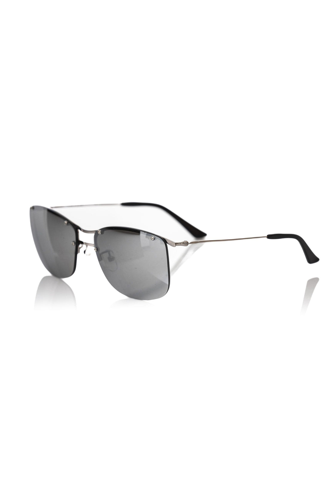 Frankie Morello Silver Metallic Fiber Men's Sunglass
