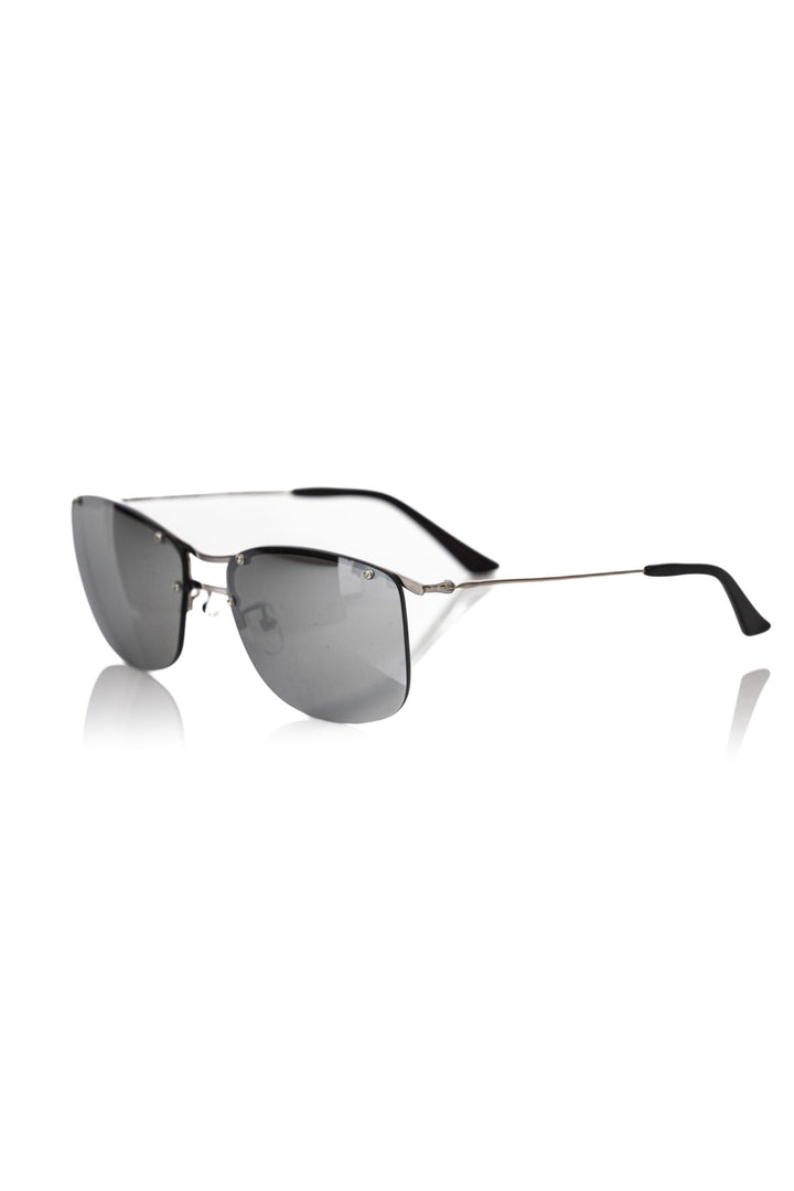 Frankie Morello Silver Metallic Fiber Men's Sunglass
