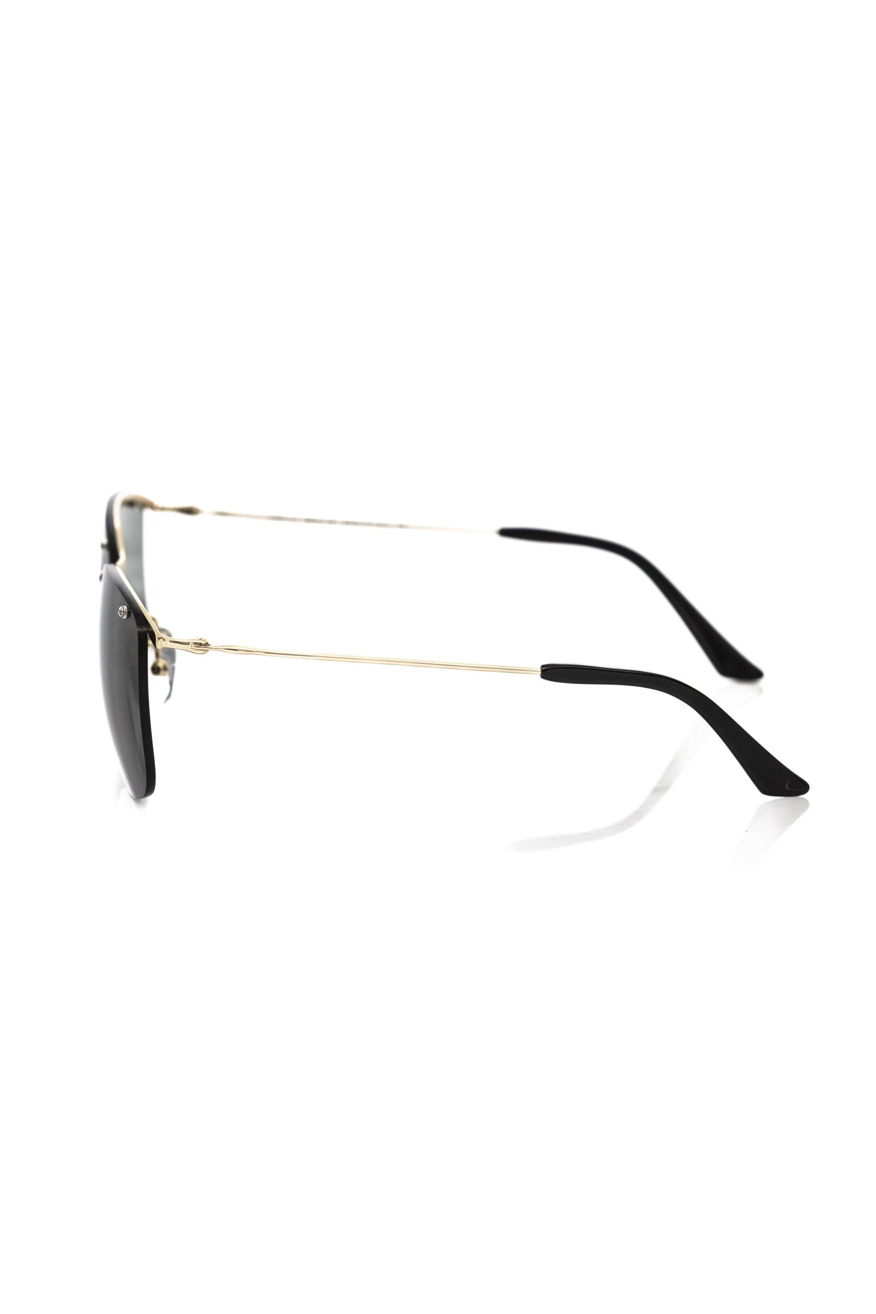 Frankie Morello Black Metallic Fibre Men Sunglasses