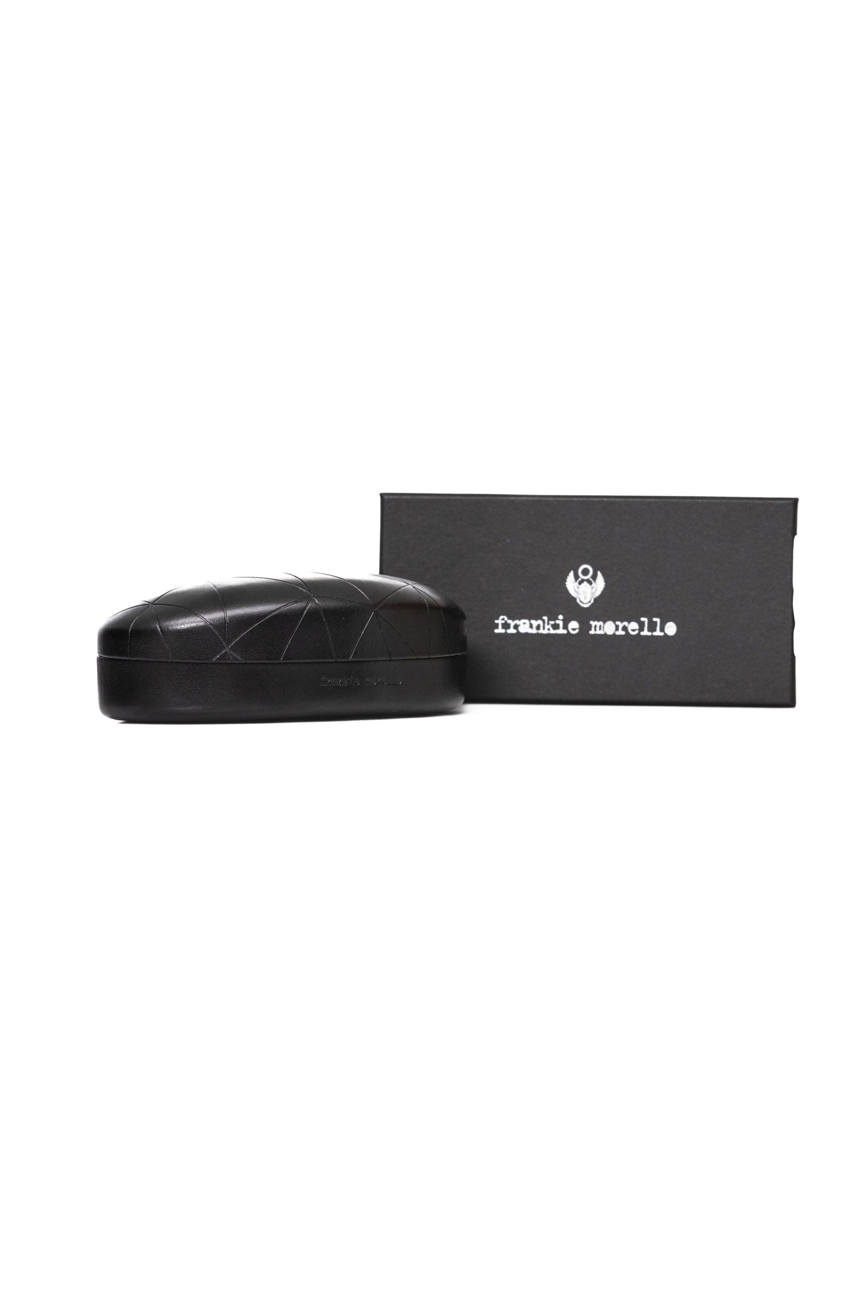 Frankie Morello Black Metallic Fibre Men Sunglasses