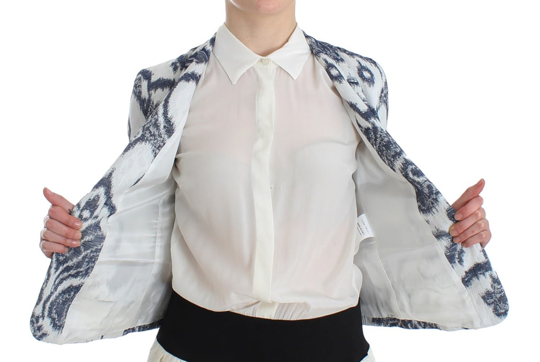 Christian Pellizzari Blue White Blazer Suit Jacket