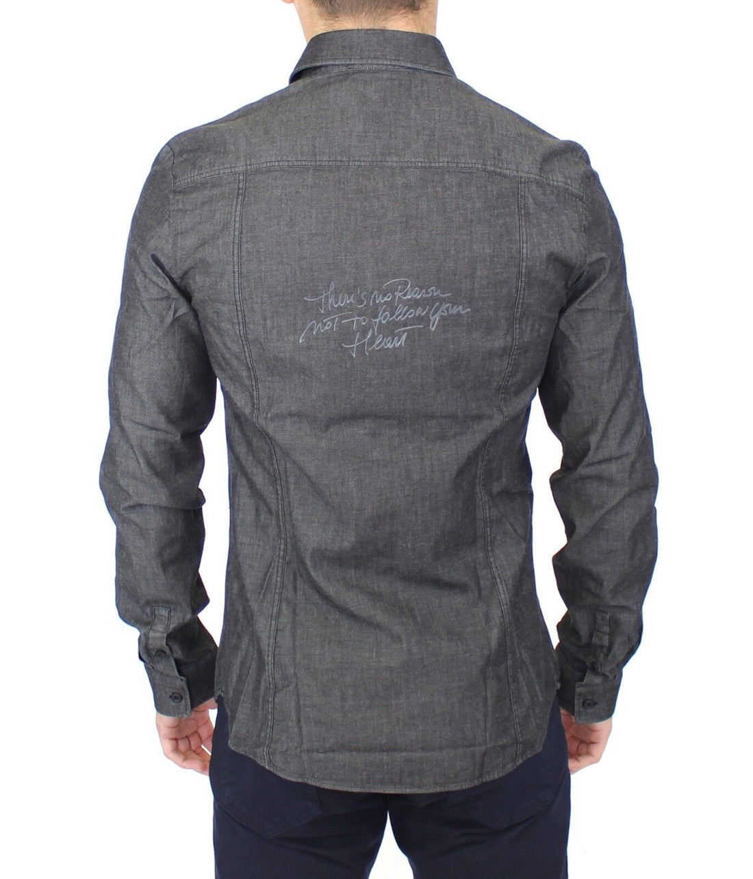 Ermanno Scervino Denim Jeans Cotton Casual Gray Stretch Shirt