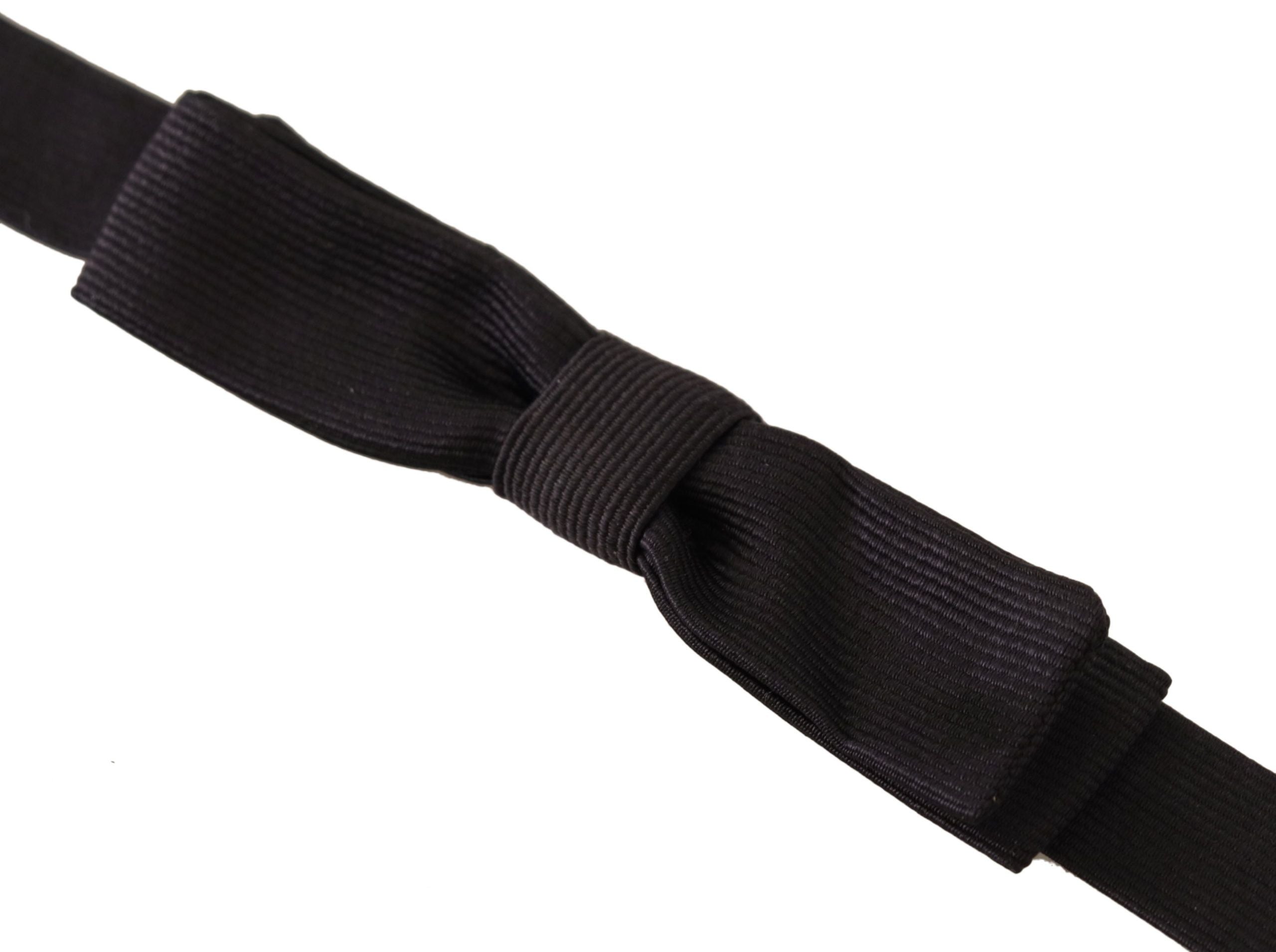 Dolce & Gabbana Black 100% Silk Adjustable Neck Papillon Tie