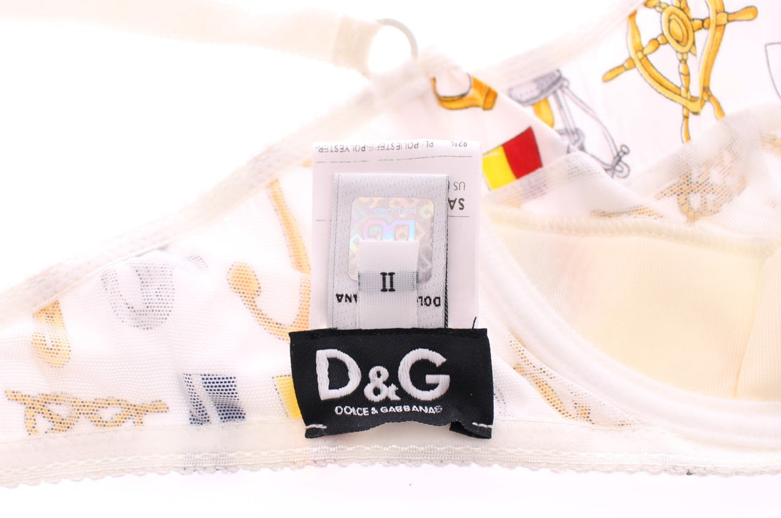 Dolce & Gabbana White Sailor Bra Panty Stretch Underwear