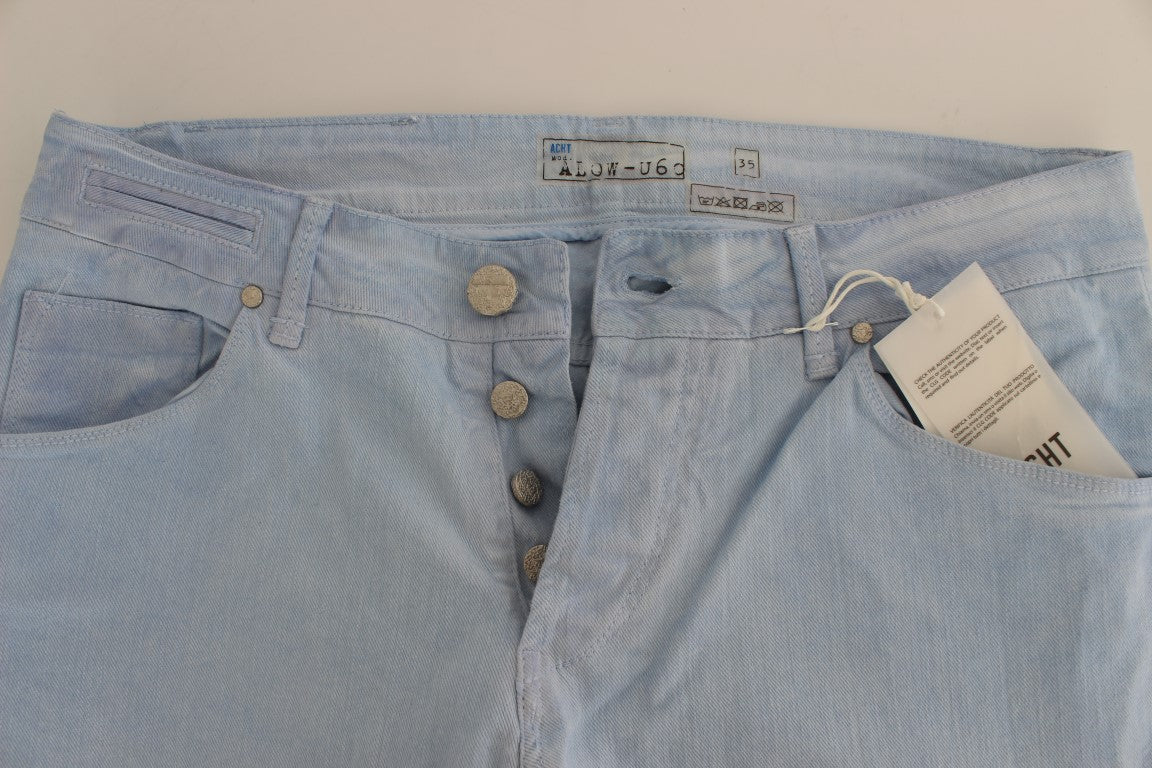Acht Blue Cotton Stretch Low Waist Fit Jeans