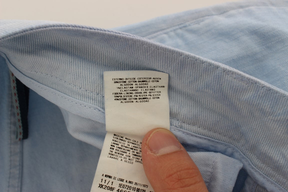 Acht Blue Cotton Stretch Low Waist Fit Jeans