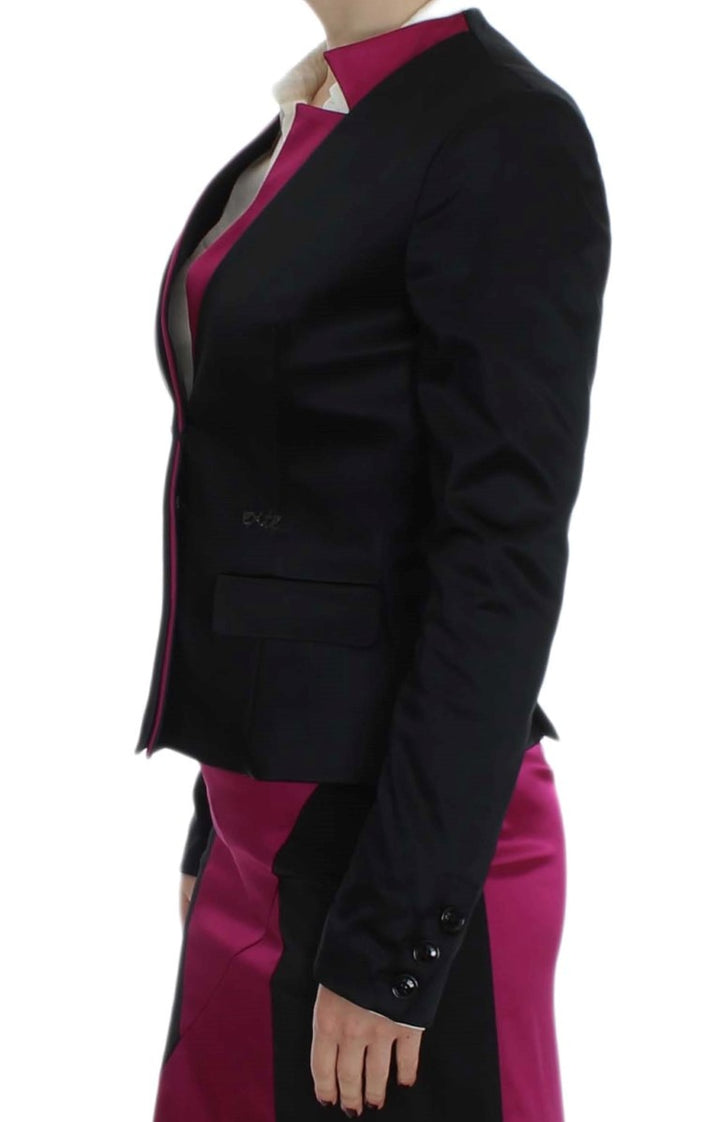 Exte Black Pink Stretch Blazer Jacket