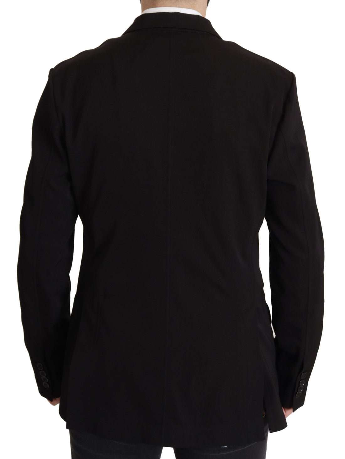 Dolce & Gabbana Black Wool Single Breasted Coat Blazer