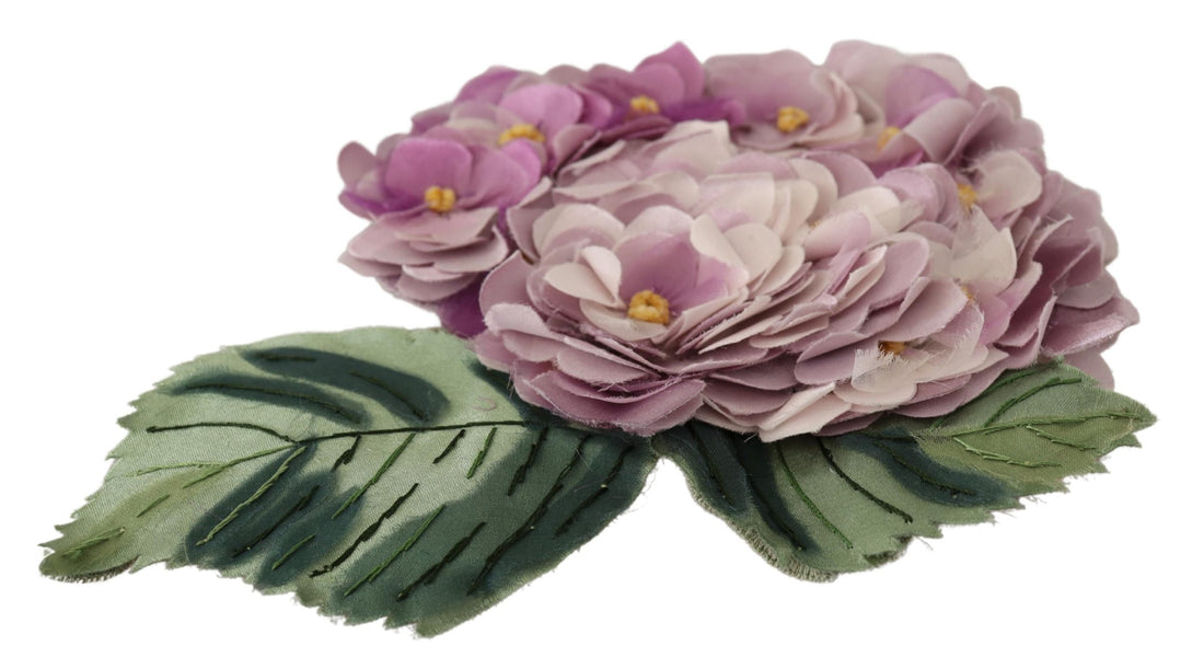 Dolce & Gabbana Purple Floral Gold Tone Brass Women Brooch