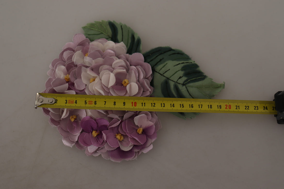 Dolce & Gabbana Purple Floral Gold Tone Brass Women Brooch