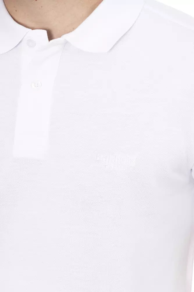 Baldinini Trend White Cotton Men Polo Shirt