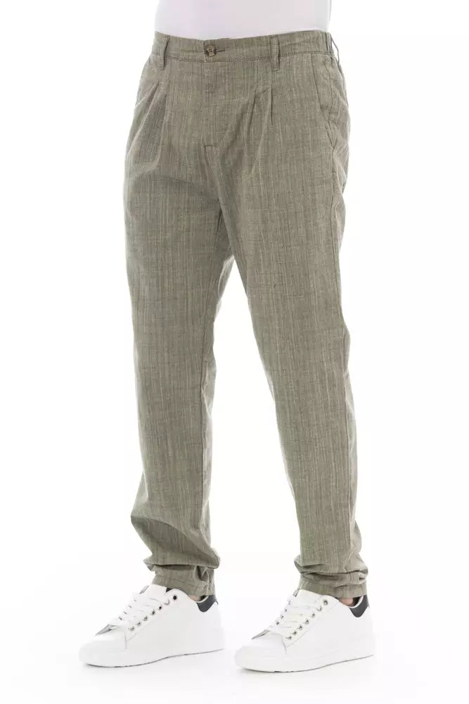 Baldinini Trend Army Cotton Men Chino Trouser