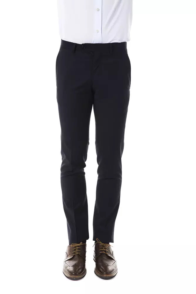 Uominitaliani Gray Wool Men's Suit Pant