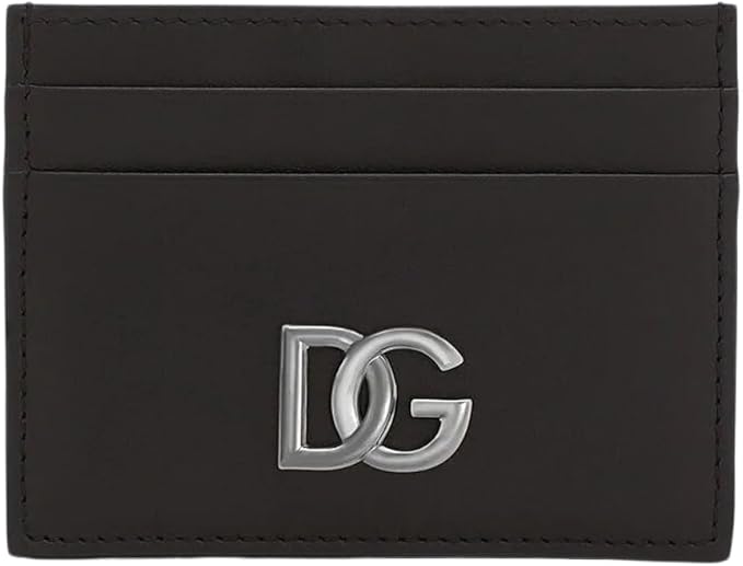Dolce & Gabbana Men's Calfskin nappa card holder with DG logo in Gift Box