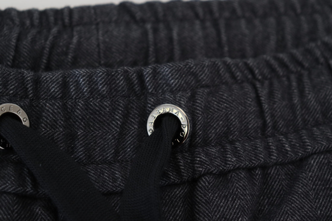 Dolce & Gabbana Grey Cotton Tapered Cotton Pants