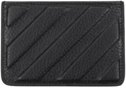 OFF-WHITE Men's Black Leather Wallet