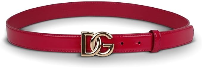 Dolce & Gabbana WOMEN'S Patent Leather Pink belt with DG logo