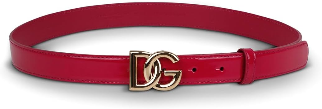 Dolce & Gabbana WOMEN'S Patent Leather Pink belt with DG logo
