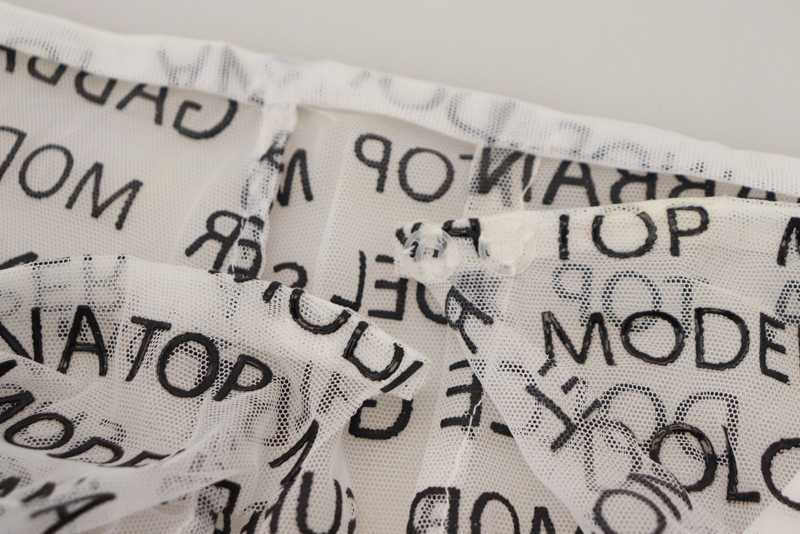 Dolce & Gabbana White Logo See Through A-line Mini Skirt