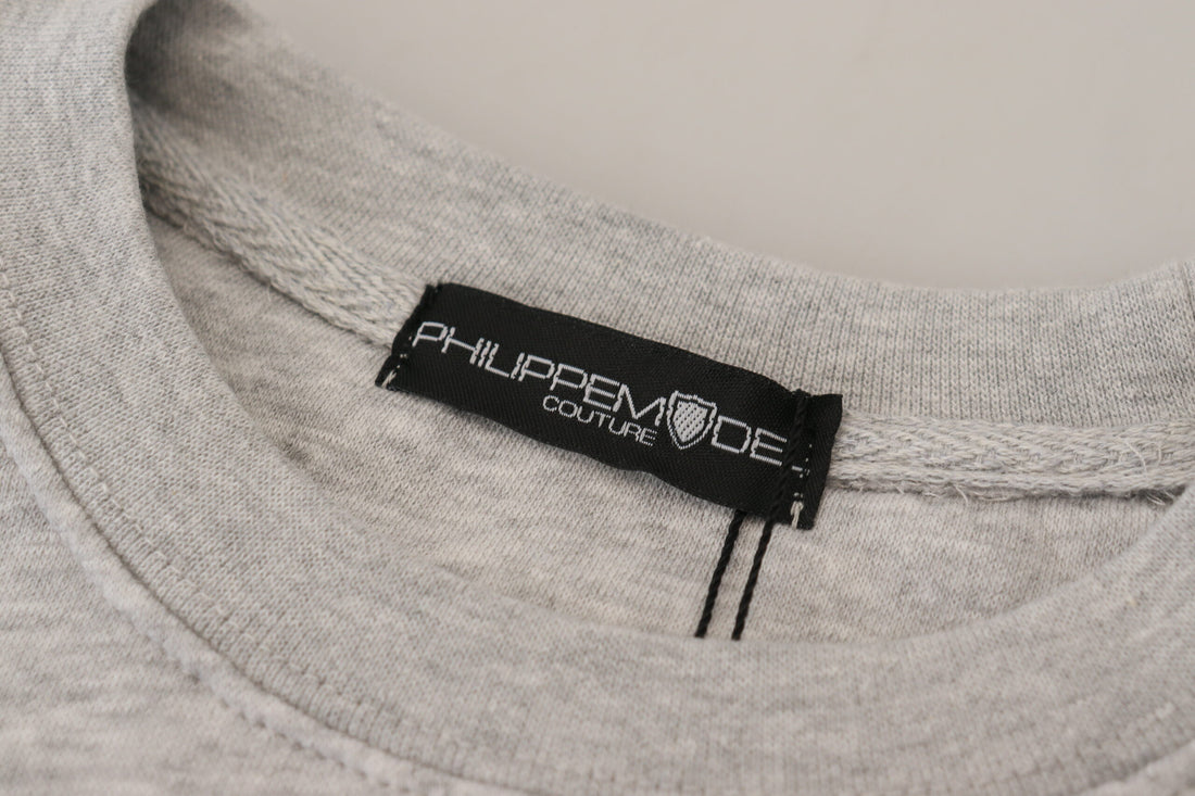 Philippe Model Gray Printed Long Sleeves Pullover Sweater