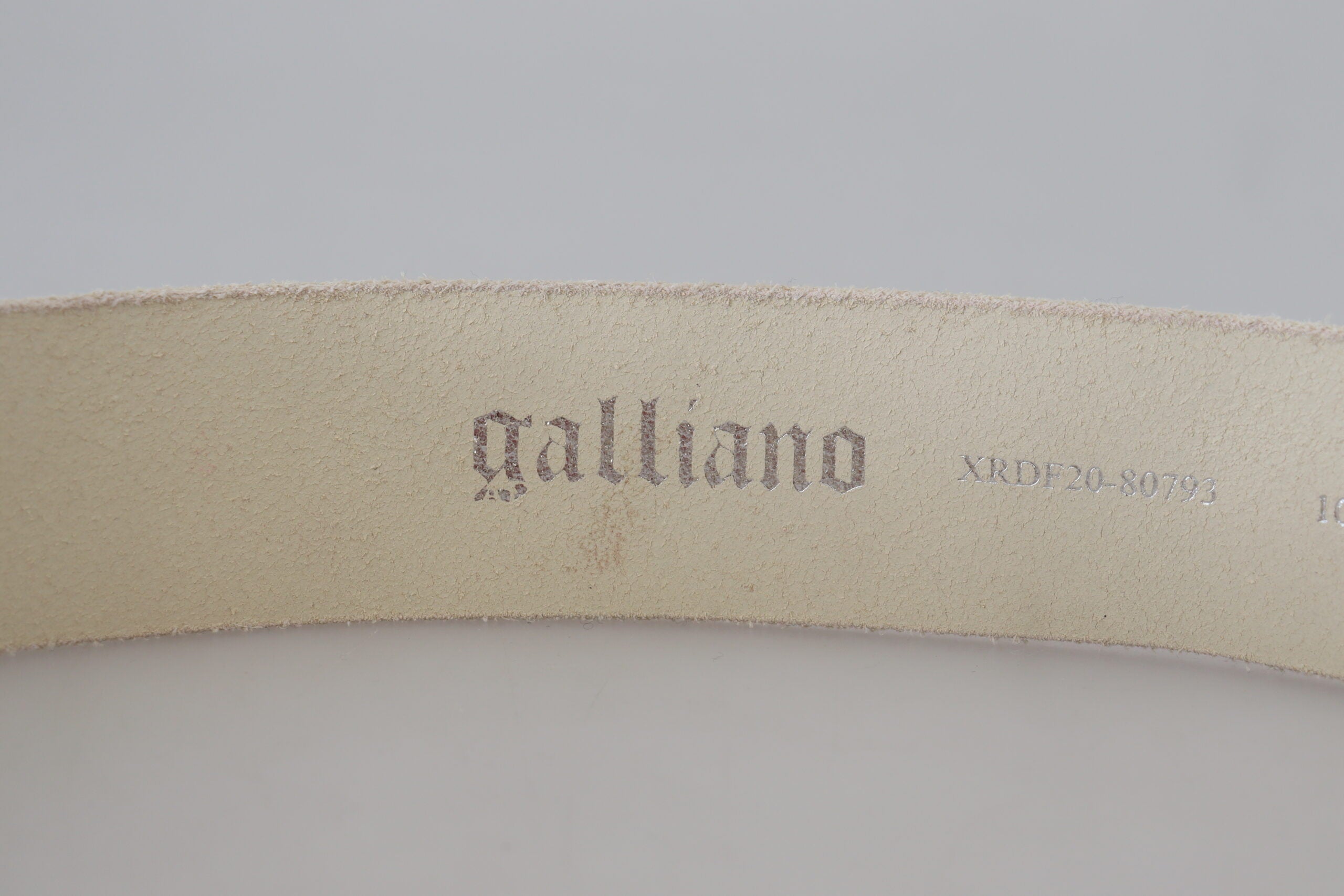 John Galliano Pink Leather Letter Logo Round Buckle Waist Belt