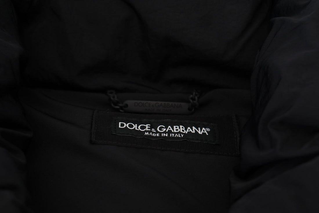 Dolce & Gabbana Black Sleeveless DG Metal Embellishment Jacket