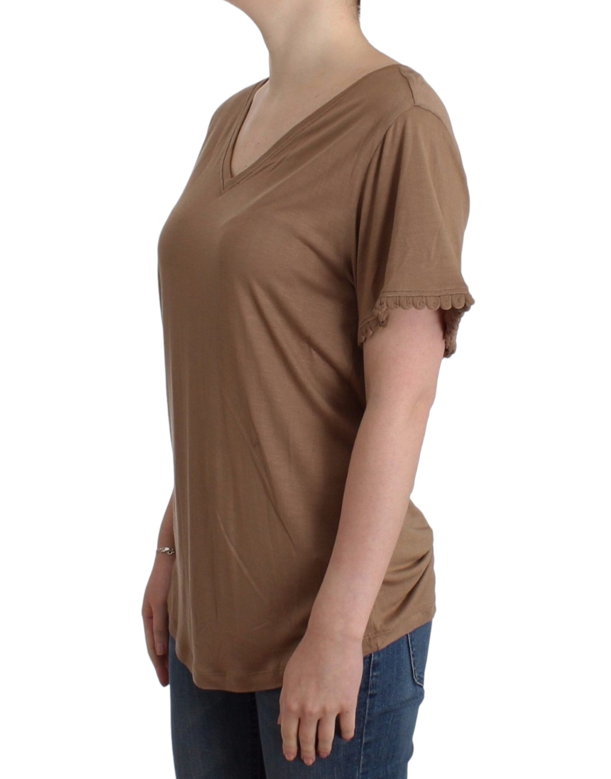 John Galliano Brown shortsleeved top