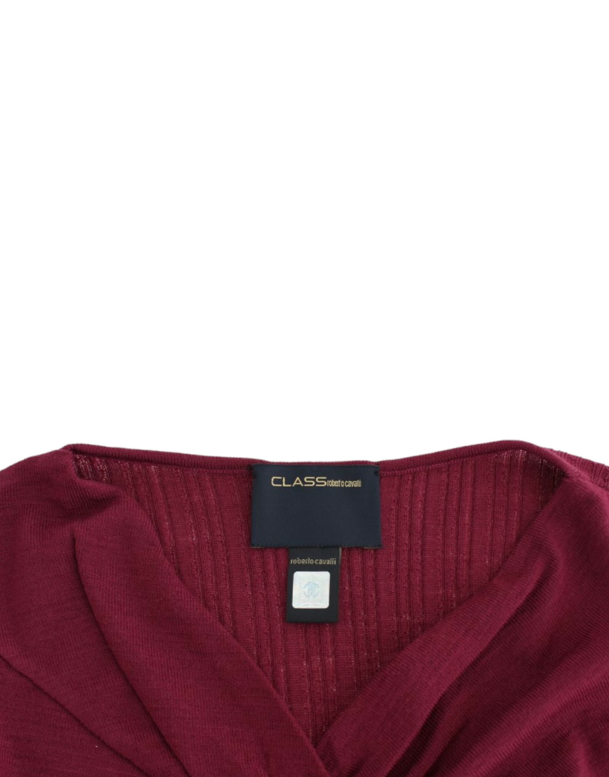 Cavalli Purple knitted wool sweater