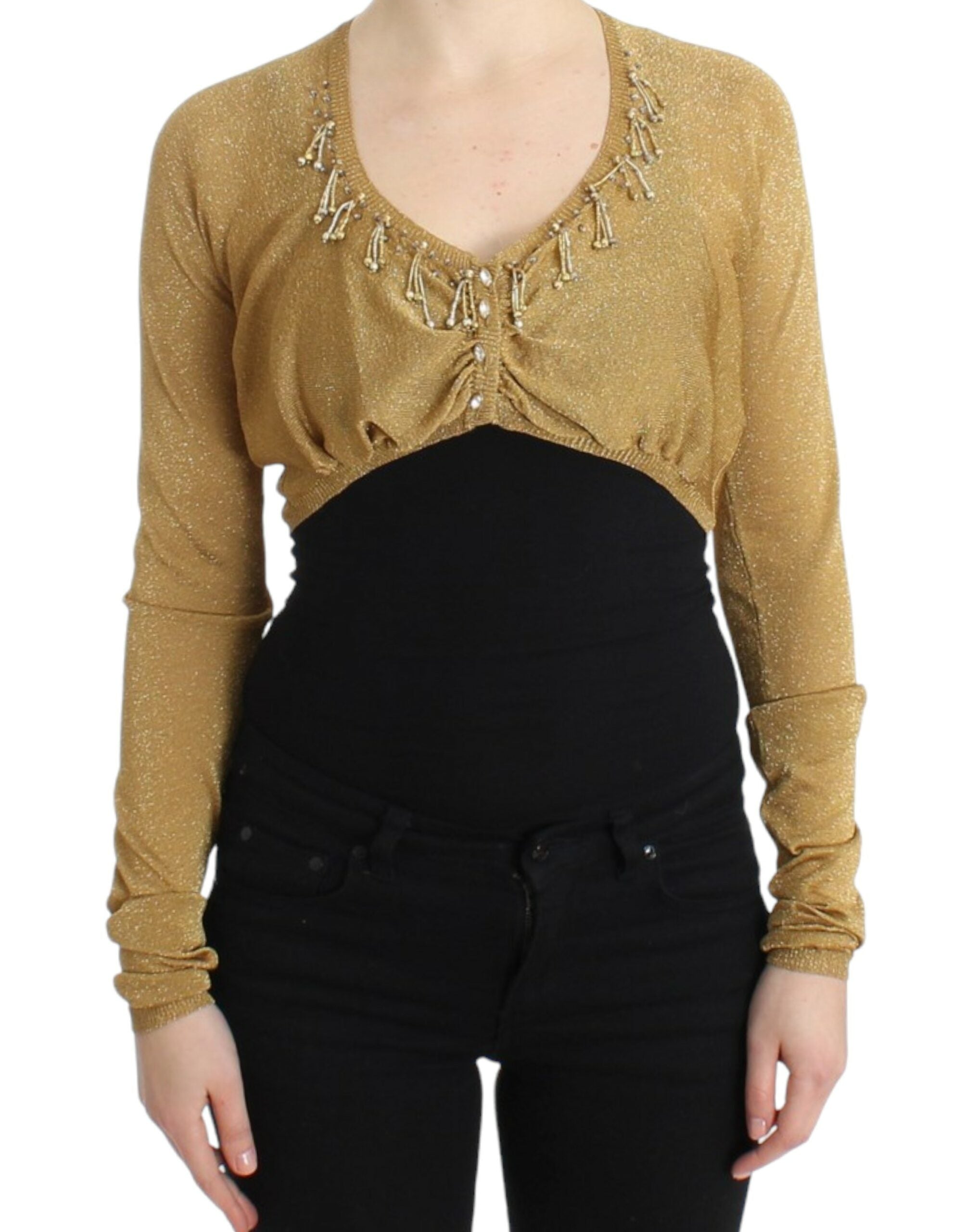 Cavalli Gold embellished gold shrug
