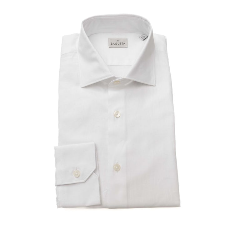 Bagutta White Cotton Men's Shirt